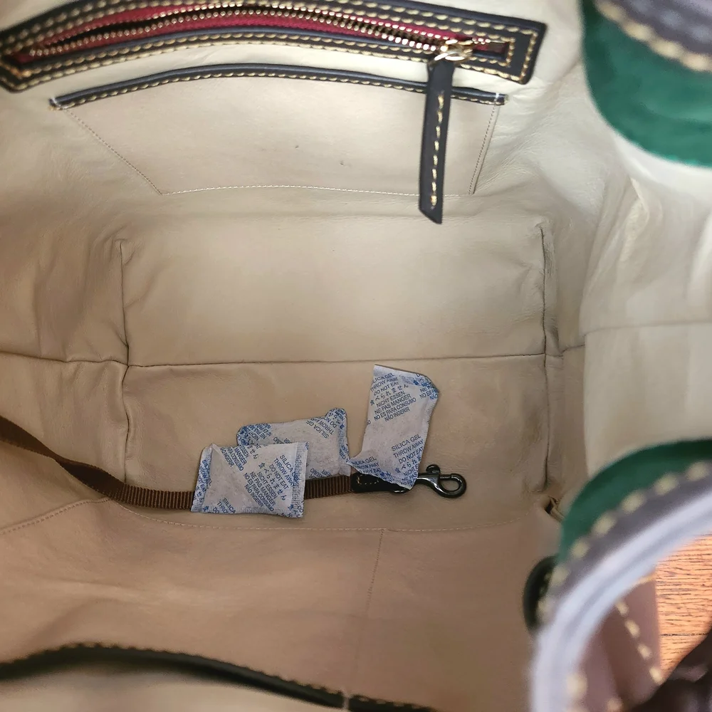 NWT Dooney & Bourke Charcoal Hattie Drawstring Florentine Bucket Bag - Picture 11 of 14